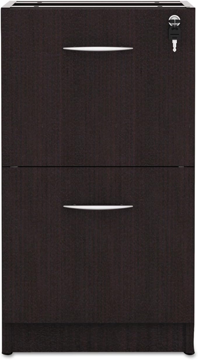 Alera Alera Valencia Series Full Pedestal File, Left Or Right, 2 Legal/Letter-Size File Drawers, Espresso, 15.63" X 20.5" X 28.5"
