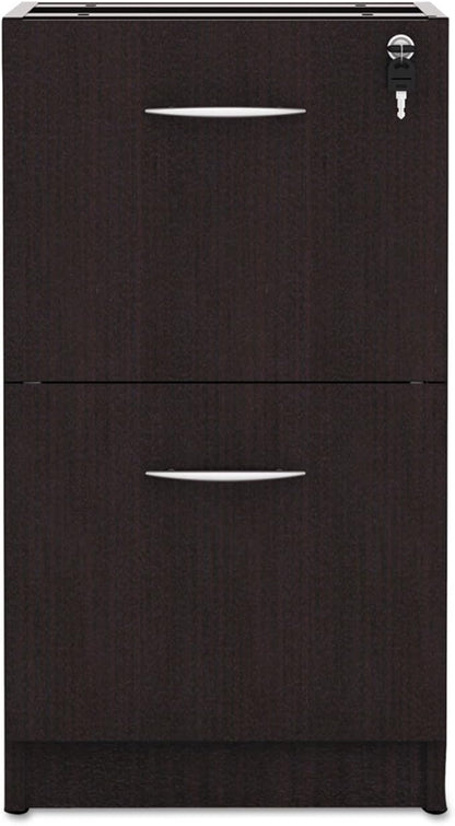 Alera Alera Valencia Series Full Pedestal File, Left Or Right, 2 Legal/Letter-Size File Drawers, Espresso, 15.63" X 20.5" X 28.5"