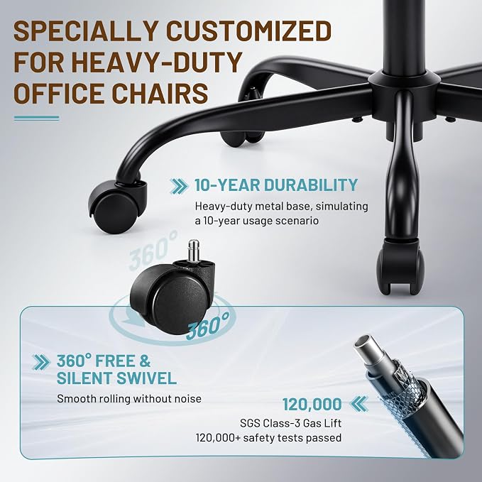 Ergonomic Office Chair, PU Leather High Back Executive Chair with Adjustable Inflatable Lumbar Support and Padded Flip-Up Arms, Recline Swivel Task Computer Chair for Home Office, Black