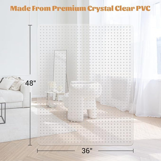 KMAT Office Chair Mat for Carpet, Computer Desk Mat,Clear Desk Chair Mat for Home Office Rolling Chair,Heavy Duty Floor Protector-Easy to Clean,Anti-Slip-36 x48 Rectangle