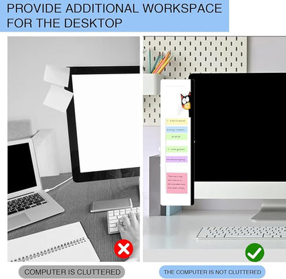 Office Desk Accessories 2pcs Multifunction Computer Monitor Memo Board - Transparent Computer Side Panel Memo Creative Monitor Side Panel Suitable for Office Home Desktop (Monitor Memo Board 6#)
