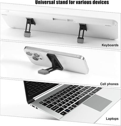 Gosknor 2pcs Foldable Keyboard Riser Stand for Desk, Adjustable Tilt & Portable Mini Laptop Feet Ergonomic Computer Keyboard Lift with Anti-Slip Pads Office Accessories (Black)