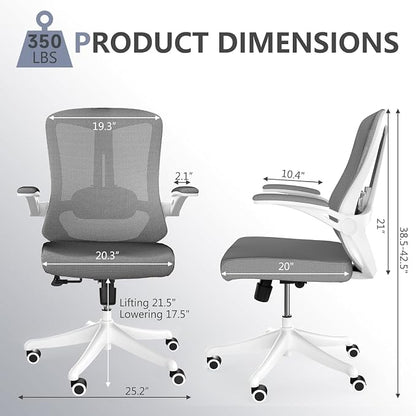 balmstar Ergonomic Office Chair Desk Chair - Mesh Computer Chair with 360° Swivel Wheels, Adjustable 90-130° Recline & Lumbar Support for Home Office, Supports up to 350lbs