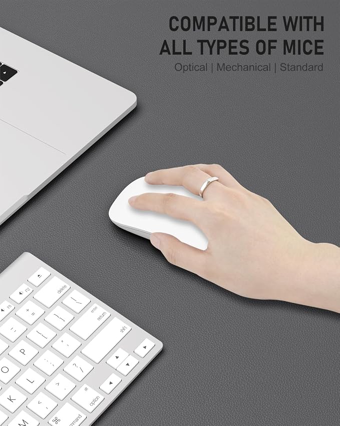 Desk Pad, 30" x 14" PU Leather Non-Slip Desk Mat Large Mouse Pad for Desktop, Waterproof Laptop Computer Writing Mat for Office, Home, Work, Gaming, Space Gray