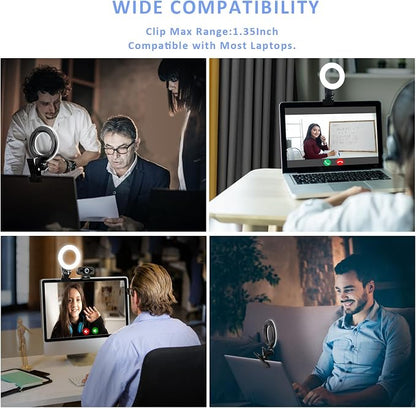 Cyezcor Video Conference Lighting Kit， Clip on Light Reading Lights， Ring Light, 360 ° Flexible Gooseneck Bed Night Light ，Computer Laptop Video Conferencing