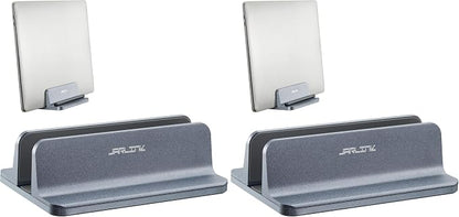 JARLINK Vertical Laptop Stand, Aluminum Laptop Holder Desktop Stand with Adjustable Dock Size (up to 17.3 inches) Compatible with All MacBook/Surface/Dell/Gaming Laptops (Gray) (Pack of 2)