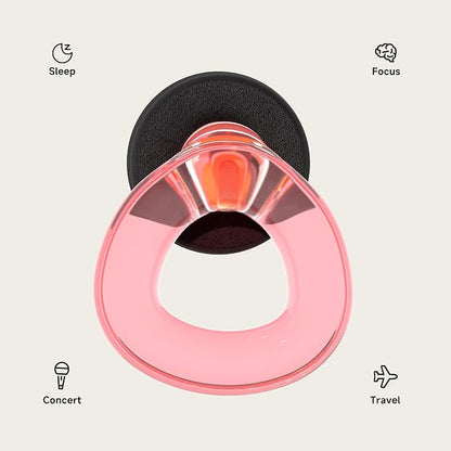 High Fidelity Concert Ear Plugs - 21dB Noise Reduction Music Earplugs for Musicians, Festivals & DJs - Reusable Silicone Hearing Protection with Portable Travel Case, Pink