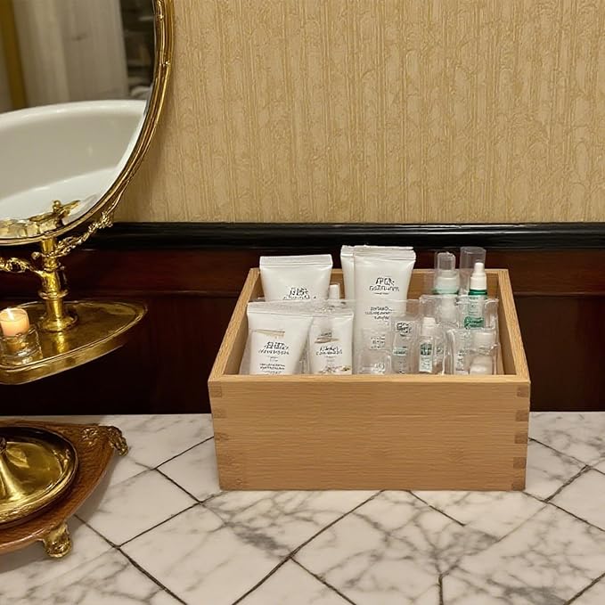 Bamboo Drawer Organizer - Kitchen Drawer Utensil Organizer Office Supplies Desk Organizer Makeup Silverware Tray Flatware Organization 4"*4"*2"