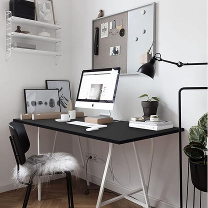 Kaboon Universal Tabletop, Solid One-Piece Desktop for Sit Stand Desk, Double Desks, L Desk DIY,Wood Countertop Home or Commercial Use,1 inch Thick, Black, 30" D x 47.25" W