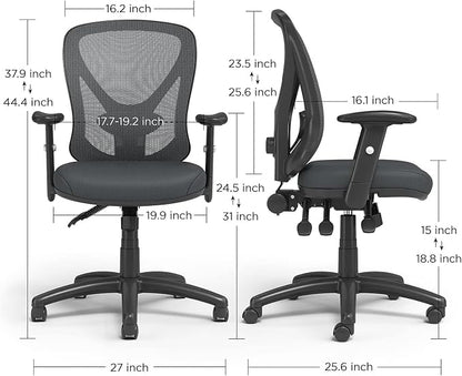 Staples Carder Ergonomic Task Chair, Mesh, Ergonomic, Lumbar Support, Adjustable Height, Black