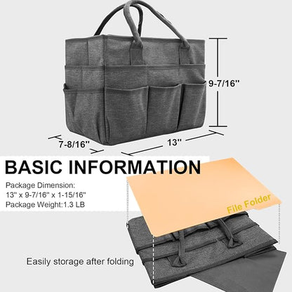Cupohus Craft Organizer Bag, Art Supply Tote with Multiple Pockets, Portable Sewing Bag for Markers Scissors Brushes, Multi-Purpose Storage Case for Artists Crafters Hobbyists, Lightweight Travel Tote