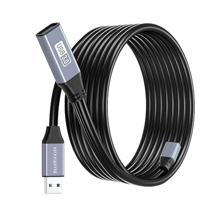 BlueRigger Active USB 3.0 Extension Cable 15FT (5 Gbps USB Extender Cord) - Long USB Extension Cable for Webcam, VR Headset, Printer, Hard Drive, Keyboard, Mouse