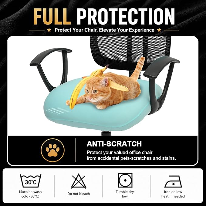 DIVA EN CAMINO DEC Universal Spandex Computer Chair Slipcover - Stretchable Desk Office Chair Seat Cushion Covers - Removable Washable Cushion Protectors for Dogs, Cats, Pets