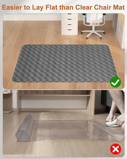 Blvornl Large Office Chair Mat for Hardwood Floor, Rolling Chair Mat for Hard Wood, Large Anti-Slip Hard Floor Protector, Heavy Duty Computer Desk Rug for Office and Home 50"*63" Dark Grey