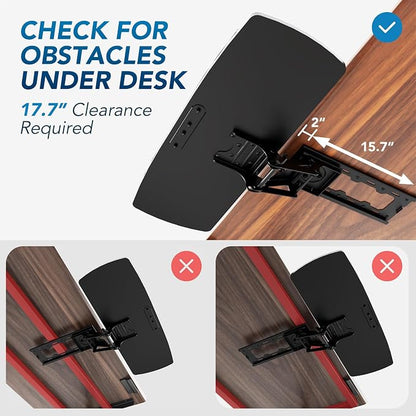 Keyboard Tray Under Desk with Storage Drawer, Height Adjustable Keyboard Tray Slide Out 360° Swivel Tilt, Ergonomic Under Desk Mount Keyboard & Mouse Holder for Gaming Home Office, 28''x11'' Vintage