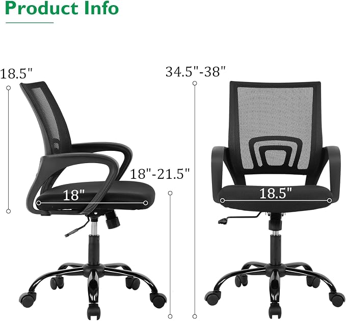 PayLessHere 32 Inch Home Office Desk and Chair Set,32 Inch Computer Desk with Ergonomic Height Adjustable Office Chair for Home Office,Nature&Black