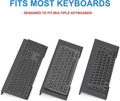 WINFFOR Comfortable Computer Keyboard Stand - 2 Pack Ergonomic Riser Acrylic Tilted Holder for Easy Typing & Working - Fits - 17'' Wide (Matte Black)