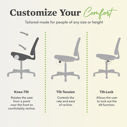 HON Wave Big and Tall Ergonomic Mesh Office Chair with Adjustable Arms and Lumbar Support, Heavy‑Duty Tilt Recline and Swivel Wheels, Desk and Computer Chair for Home Office, 450 lb. Capacity, Black