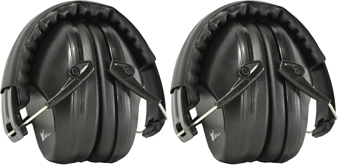 Earmuff hearing protection with low profile passive folding design 26dB NRR and reduces up to 125dB