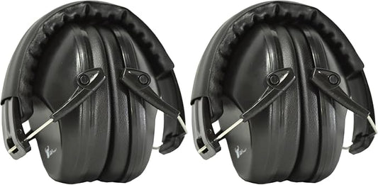 Earmuff hearing protection with low profile passive folding design 26dB NRR and reduces up to 125dB