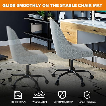 Thickened Chair Mat for Carpet- Low Pile Carpet Protector for Office Computer Desk Chair. Heavy Duty Desk Chair Mat for Carpeted Floors. Clear (with Lip, 47.5"X35.5"X0.15“)