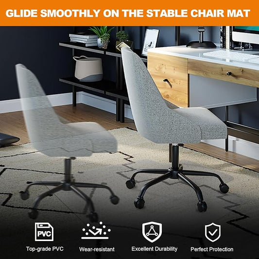 Thickened Chair Mat for Carpet- Low Pile Carpet Protector for Office Computer Desk Chair. Heavy Duty Desk Chair Mat for Carpeted Floors. Clear (with Lip, 47.5"X35.5"X0.15“)