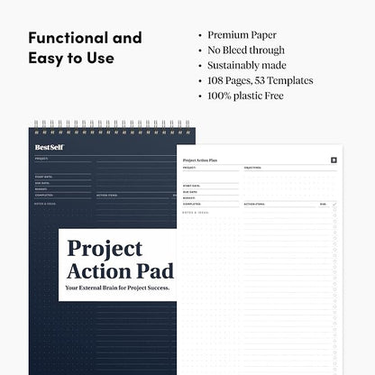 BestSelf Project Action Pad - Daily Task Planner, To-Do List & Action Pad for Boosting Productivity and Effective Project Management