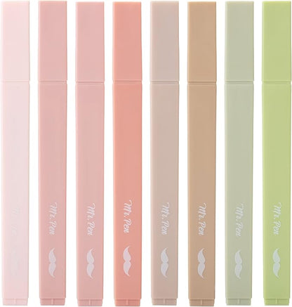 Mr. Pen- Aesthetic Highlighters No Bleed, 8 Pack, Boho Colors, Chisel Tip | Cute Highlighters Assorted Colors for Journaling, Highlighting, Underlining, Fast Dry, Back to School Supplies