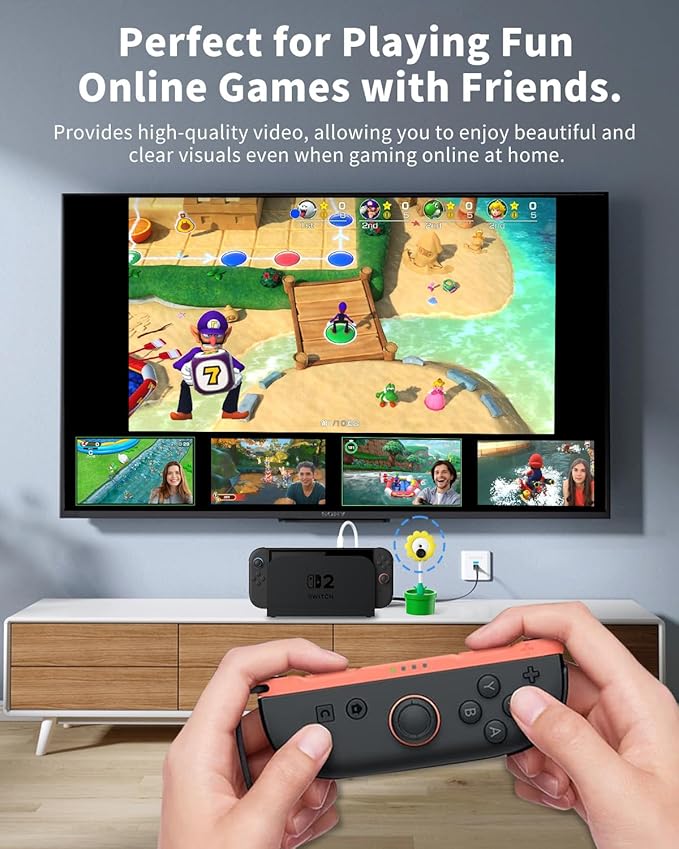 HD Camera for Switch 2, USB Video Camera for Nintendo Switch 2 | Video Game Camera for Switch 2, Privacy Sliding Lens Cover, Plug and Play, Auto Recognition, Cute Lollipop Design