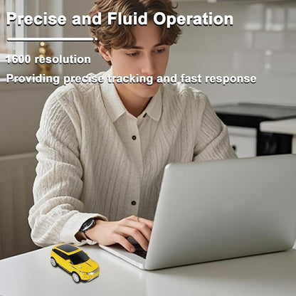 Car Mouse Mini Small Cool SUV Car Shaped Wireless Mouse Portable 2.4GHz Optical Cordless Mice with USB Receiver 3 Buttons for Office School Travel for Laptop PC Desktop Computer Gift ( Yellow-1 Pack)