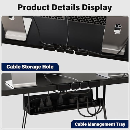Electric Standing Desk, 63 x 30 Inch Extra Large Desktop, Adjustable Height Sit Stand Desk, Home Office Workstation for Dual & Triple Monitor, Classic Black