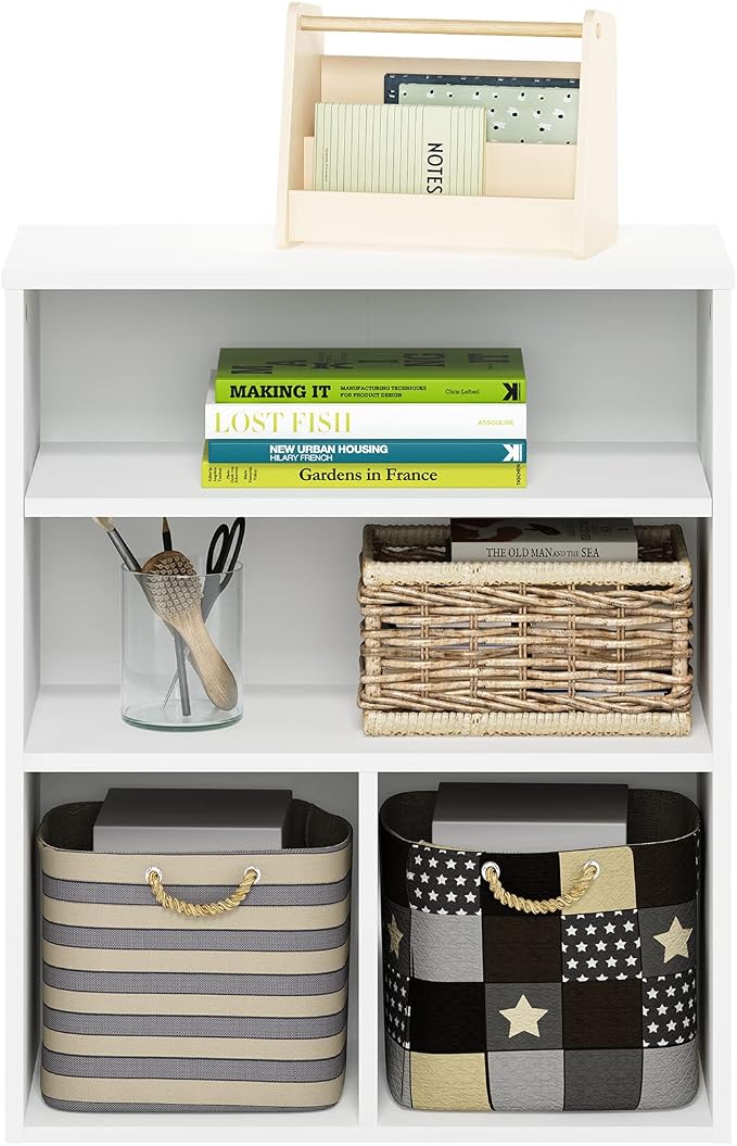 Furinno Pasir 3 Tier Display Bookcase, White