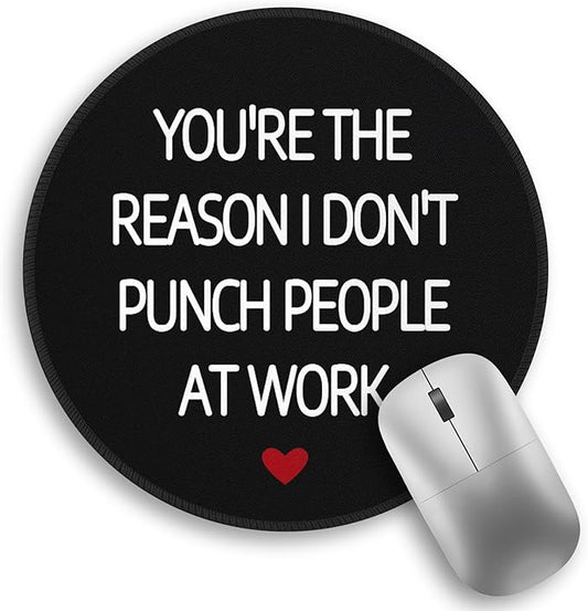 Funny Coworker Office Work Colleague Mouse Pad, Desk Sign Small Round Mousepads, Mini Travel Mouse Mat for Wireless Computer Laptop, Office Accessories, 8.6 x 8.6 inch