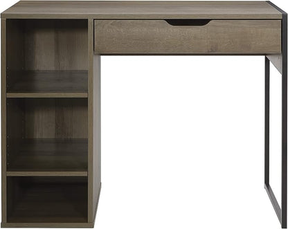 OSP Home Furnishings Ravel 40-Inch Wide Writing Desk, Grey Oak