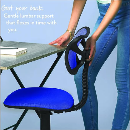 Urban Lifestyle Swivel Mesh Desk Chair, Royal Blue 21D x 21W x 33H in