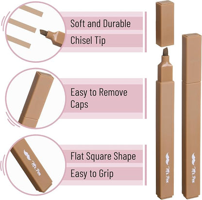 Mr. Pen- Aesthetic Highlighters No Bleed, 8 Pack, Vintage Brown, Chisel Tip | Cute Highlighters Assorted Colors for Journaling, Highlighting, Underlining, Fast Dry, Back to School Supplies