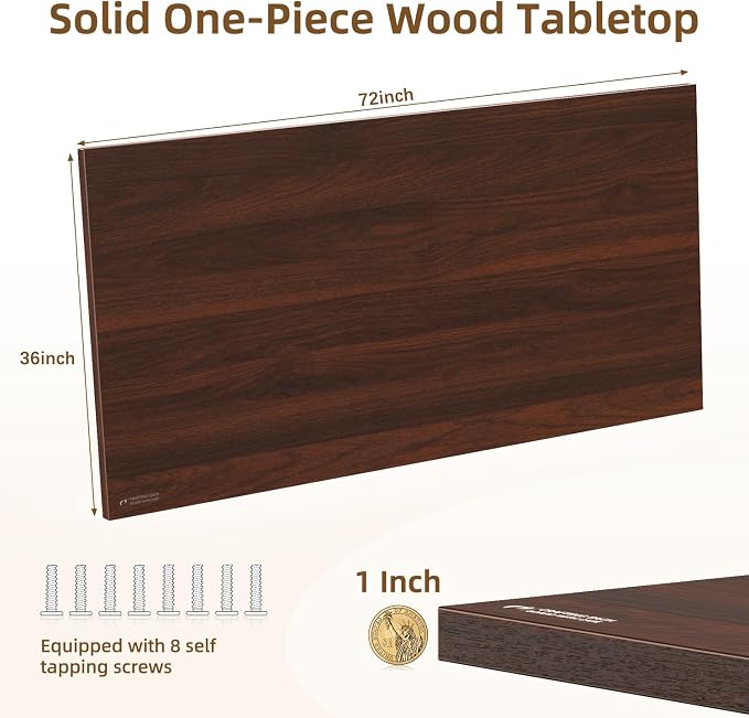 Universal Solid One-Piece Wood Table Top, 72"x36"x1" Workbench Top - Rectangular Particle Board for Standing Desk, Home Office Desk Countertop DlY, Washer Dryer, Coffee, Bar Tabletop