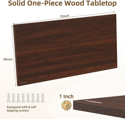 Universal Solid One-Piece Wood Table Top, 72"x36"x1" Workbench Top - Rectangular Particle Board for Standing Desk, Home Office Desk Countertop DlY, Washer Dryer, Coffee, Bar Tabletop