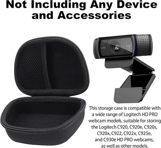 Aenllosi Hard Case Replacement for Logitech HD Pro Webcam fits C920/ C930e/C922 (Black)