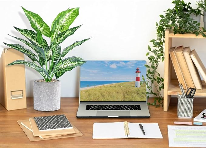 JC nateva 2pcs 16" Fake Plants Artificial Plants Tropical Faux Plants Indoor for Bathroom Kitchen Office Home Sage Green Decor