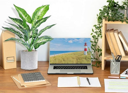 JC nateva 2pcs 16" Fake Plants Artificial Plants Tropical Faux Plants Indoor for Bathroom Kitchen Office Home Sage Green Decor