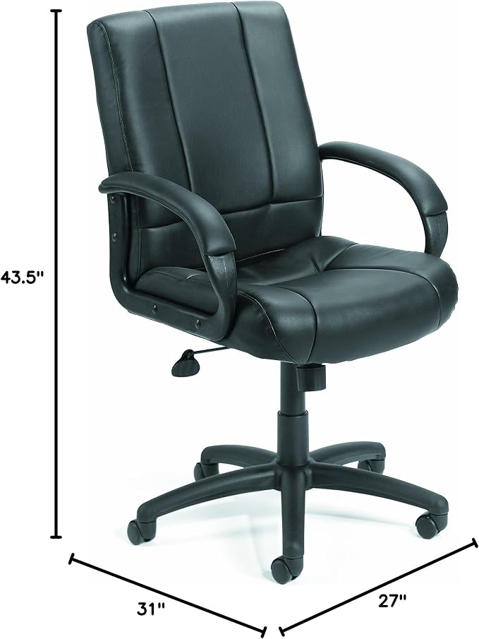 Boss Office Products Caressoft Executive Mid Back Chair in Black (B7906)