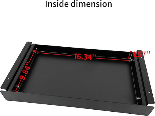 19 inch Slim Under Desk Pull-Out Storage Office Mounted Sliding Metal Drawer for Standing Desk,Black
