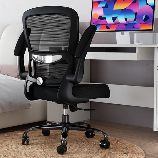 TRALT Office Chair - Ergonomic Desk Chair with Adjustable Lumbar Support, Mesh Computer Chair, Executive Chairs for Home Office Comfortable Lumbar Support Black Pack of 4