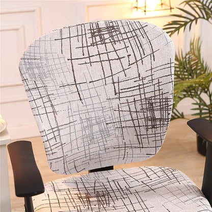 Jinzio Computer Office Chair Cover - Split Protective & Stretchable Cloth Polyester Universal Desk Task Chair Chair Covers Stretch Rotating Chair Slipcover, Misty Grey