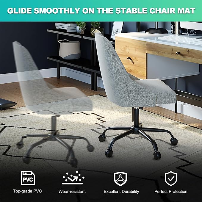 Thickened Chair Mat for Carpet- Low Pile Carpet Protector for Office Computer Desk Chair. Heavy Duty Desk Chair Mat for Carpeted Floors. Clear (Rectangular, 3mm Thick- 48x36)