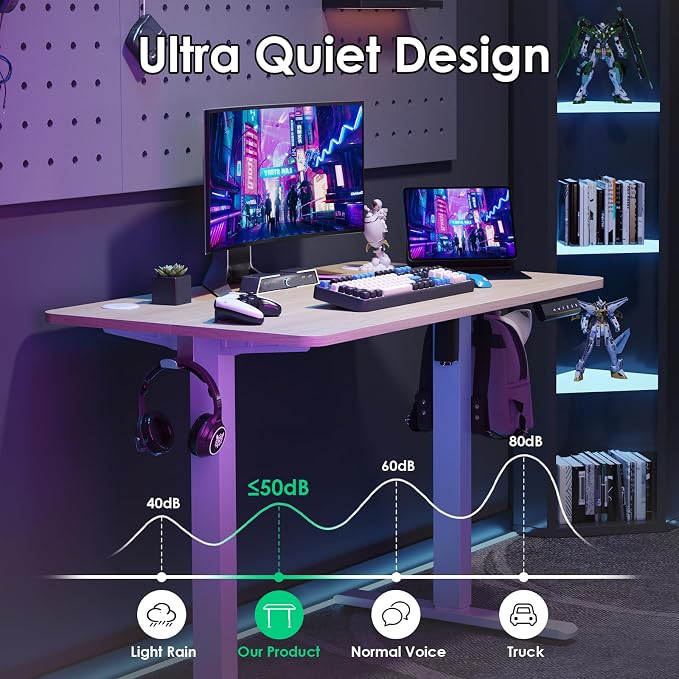 STARY Electric Standing Desk Adjustable Height Sit Stand Home Office Desk with Splice Board