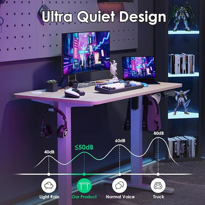 STARY Electric Standing Desk Adjustable Height Sit Stand Home Office Desk with Splice Board