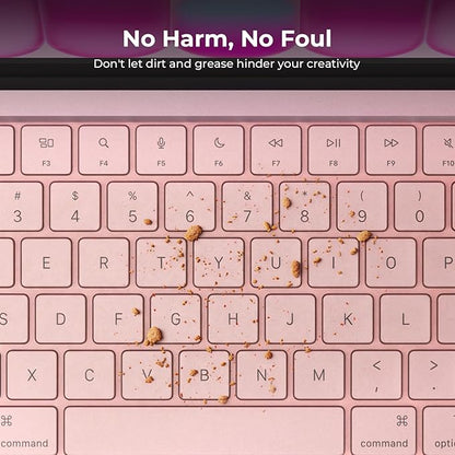 EooCoo Premium Keyboard Cover Skin Protector, Laptop Accessories Compatible with 2026 2025 2024 2023 2022 2021 M5-M1 Pro/Max MacBook Pro 14/16, M5-M2 MacBook Air 13/15, 2026 Mac Neo 13, Blush Clear