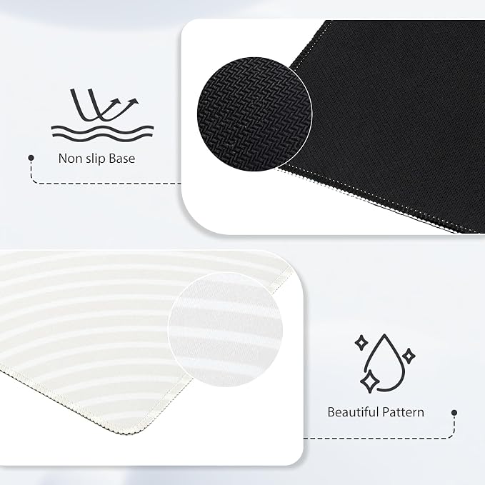 iCasso Big Desk Pad, XXL Extended Gaming Mouse Pad, Large Mouse Pad for Desk Rubber Base Mousepad with Stitched Edges, Keyboard Mouse Mat for Work, Game, Office, Home, Lines